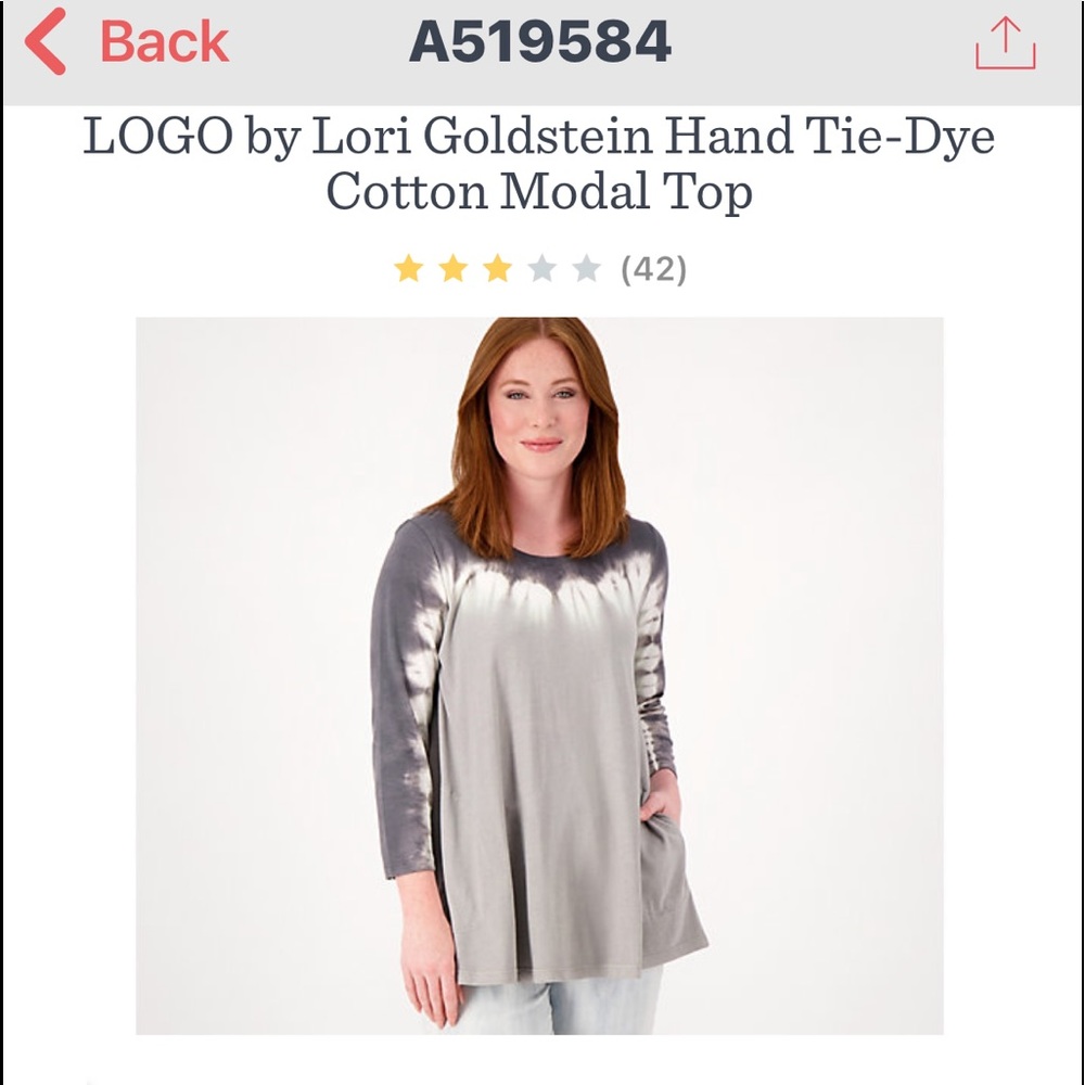 LOGO by Lori Goldstein Hand Tie-Dye Top